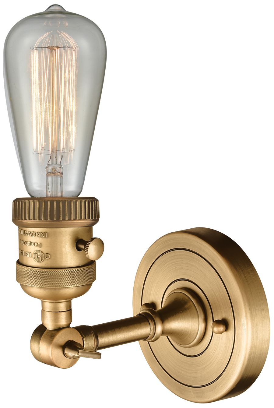 Image 2 Bare Bulb 5" LED Sconce - Brass Finish more views