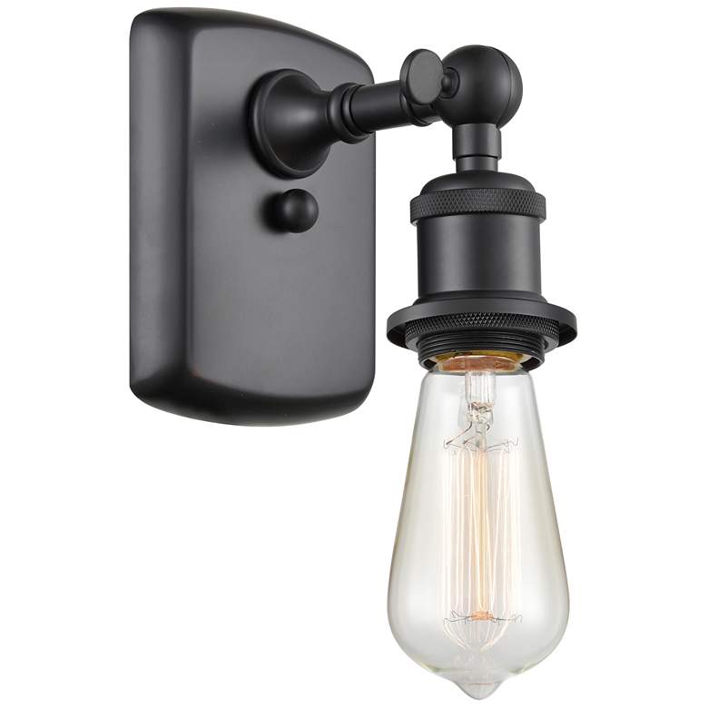 Image 1 Bare Bulb 5" LED Sconce - Matte Black Finish