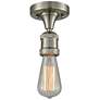 Bare Bulb  5" LED Semi-Flush Mount - Brushed Satin Nickel Finish