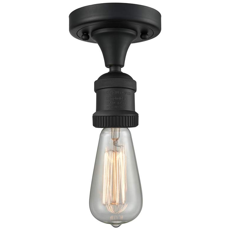 Image 1 Bare Bulb  5 inch LED Semi-Flush Mount - Matte Black Finish