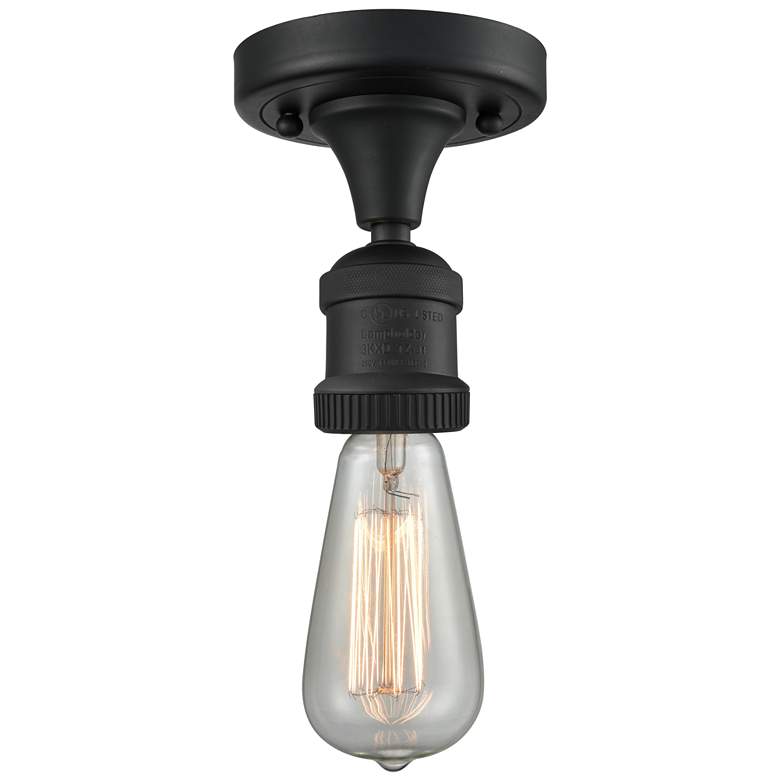 Image 1 Bare Bulb 5" LED Semi-Flush Mount - Matte Black Finish