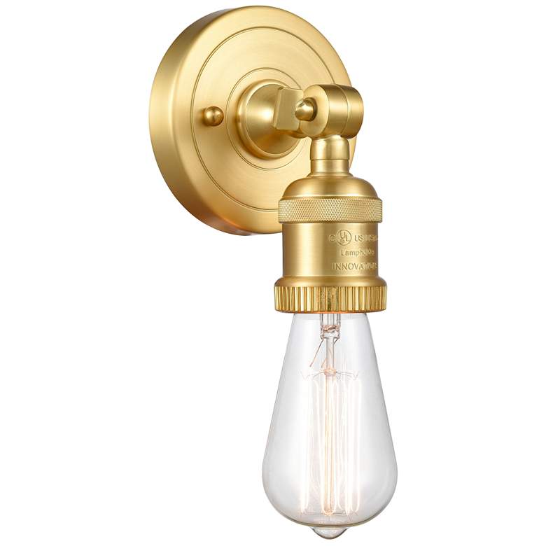 Image 1 Bare Bulb 5" Satin Gold ADA Compliant Sconce