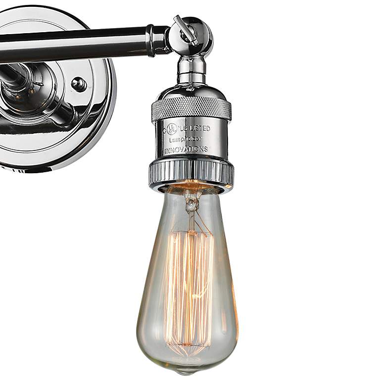 Image 2 Bare Bulb 5"H Polished Chrome 2-Light Adjustable Wall Sconce more views
