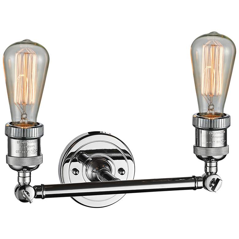 Image 3 Bare Bulb 5"H Polished Chrome 2-Light Adjustable Wall Sconce more views