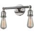 Bare Bulb 5"H Polished Nickel 2-Light Adjustable Wall Sconce