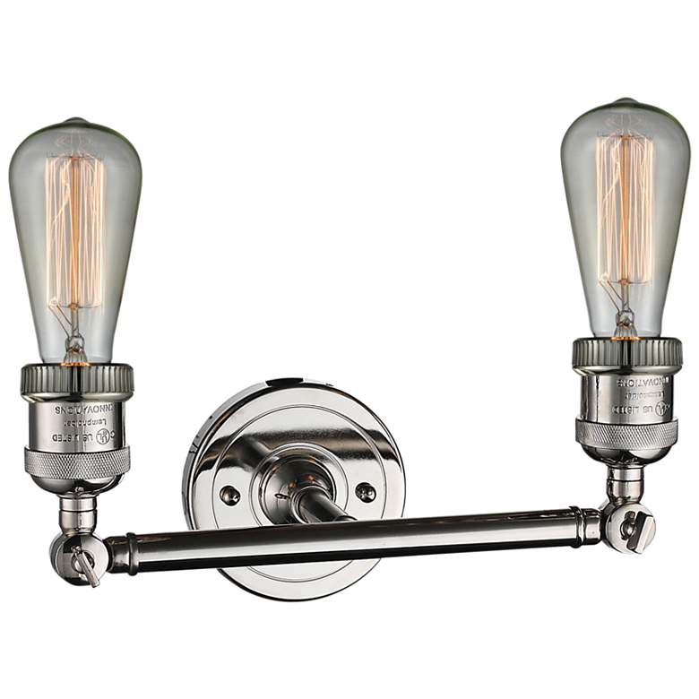 Image 3 Bare Bulb 5"H Polished Nickel 2-Light Adjustable Wall Sconce more views