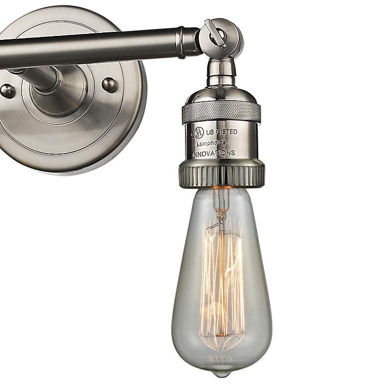 Image 2 Bare Bulb 5 inchH Satin Nickel Adjustable 2-Light Wall Sconce more views