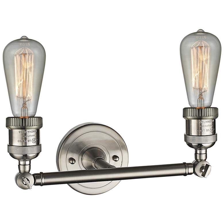 Image 3 Bare Bulb 5"H Satin Nickel Adjustable 2-Light Wall Sconce more views