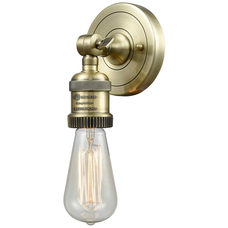 Image 1 Bare Bulb 6.13" High Antique Brass ADA Sconce