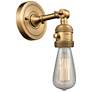 Bare Bulb 6.38" High Brushed Brass Sconce