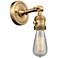 Bare Bulb 6.38" High Brushed Brass Sconce