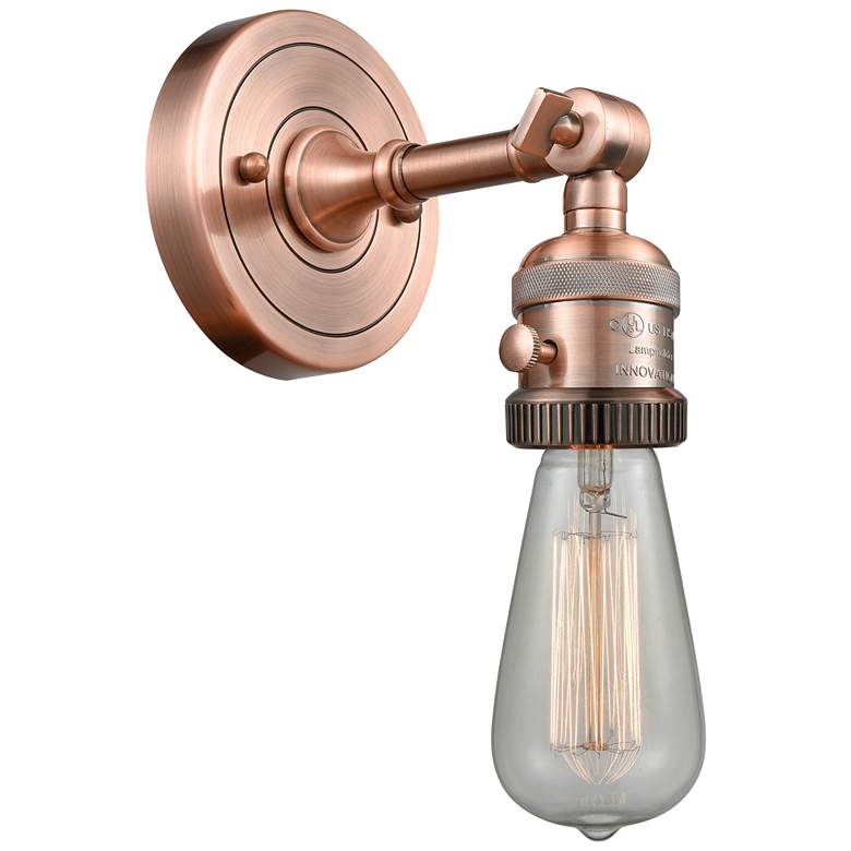 Image 1 Bare Bulb 6.38" High Copper Sconce