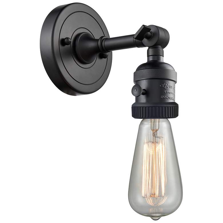 Image 1 Bare Bulb 6.38" High Matte Black Sconce