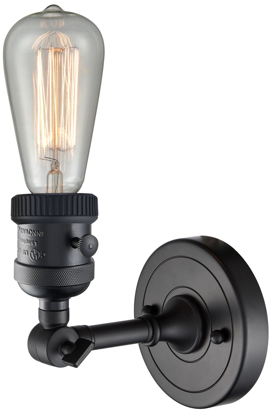 Image 2 Bare Bulb 6.38" High Matte Black Sconce more views