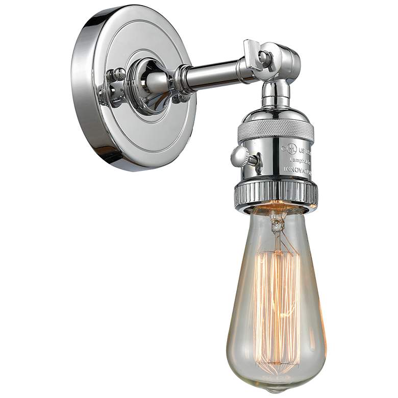 Image 1 Bare Bulb 6.38" High Polished Chrome Sconce