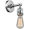 Bare Bulb 6.38" High Polished Chrome Sconce