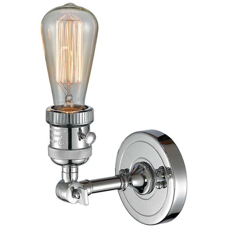 Image 3 Bare Bulb 6.38" High Polished Chrome Sconce more views