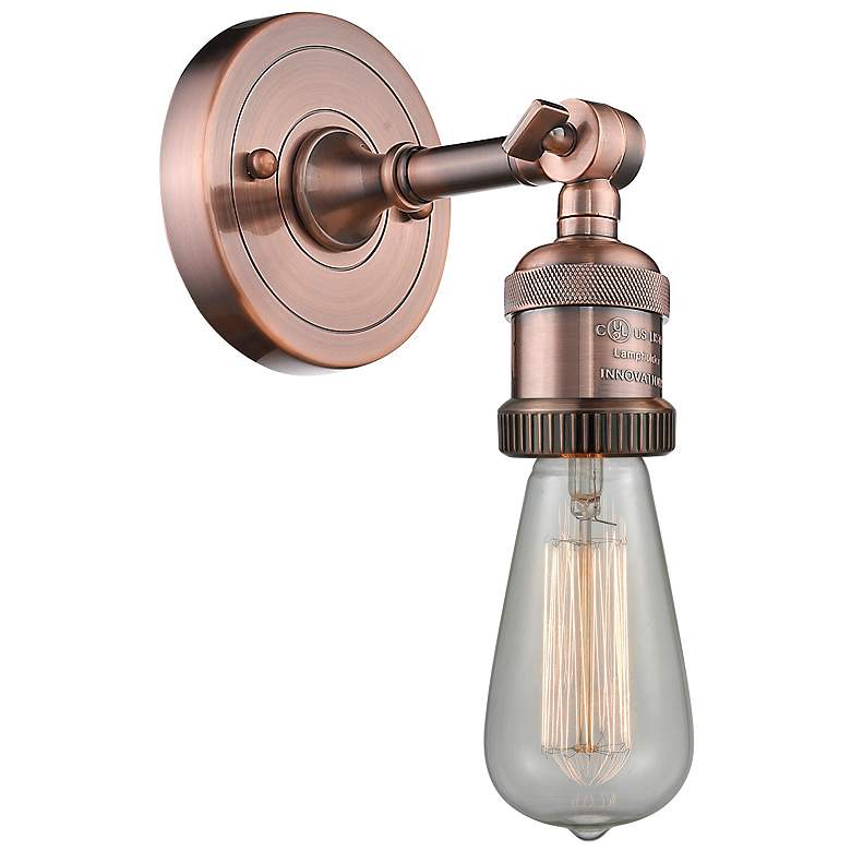 Image 1 Bare Bulb 6 1/2" High Antique Copper Wall Sconce