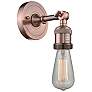 1_Bare Bulb 6 1/2" High Antique Copper Wall Sconce