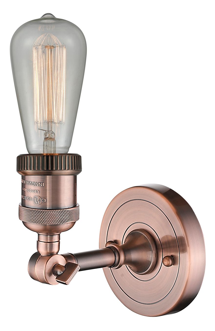 Image 2 Bare Bulb 6 1/2" High Antique Copper Wall Sconce more views