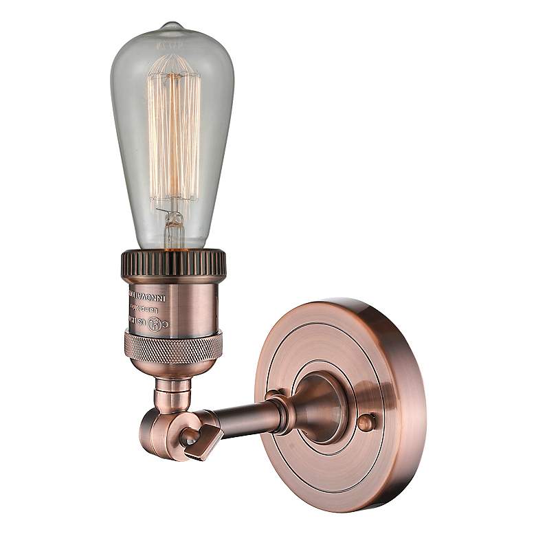 Image 2 Bare Bulb 6 1/2" High Antique Copper Wall Sconce more views