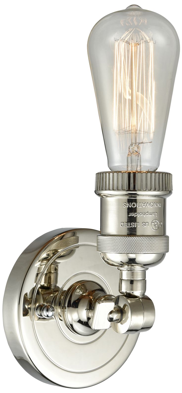 Image 2 Bare Bulb 6 1/4" High Polished Nickel Wall Sconce more views