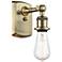 Bare Bulb 7" High Antique Brass Sconce