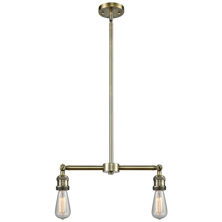 Image 1 Bare Bulb 8" 3-Light Antique Brass Island Light