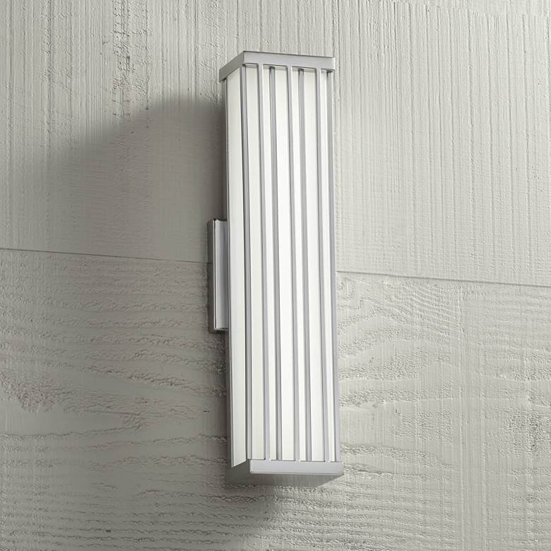 Image 1 Barelo 18 1/2 inch High Matte Nickel LED Outdoor Wall Light