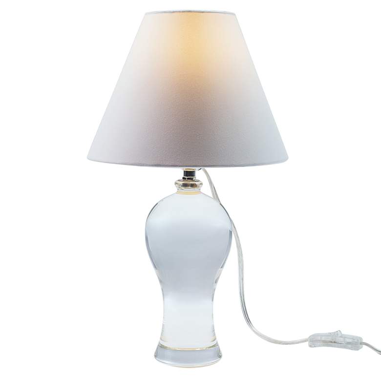 Image 5 Bari 15" High Clear Crystal Vase-Shaped Mini Table Lamp more views