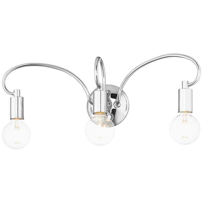 Image 5 Bari 22" Wide Scroll Arm Polished Chrome Bath Vanity Wall Sconce more views