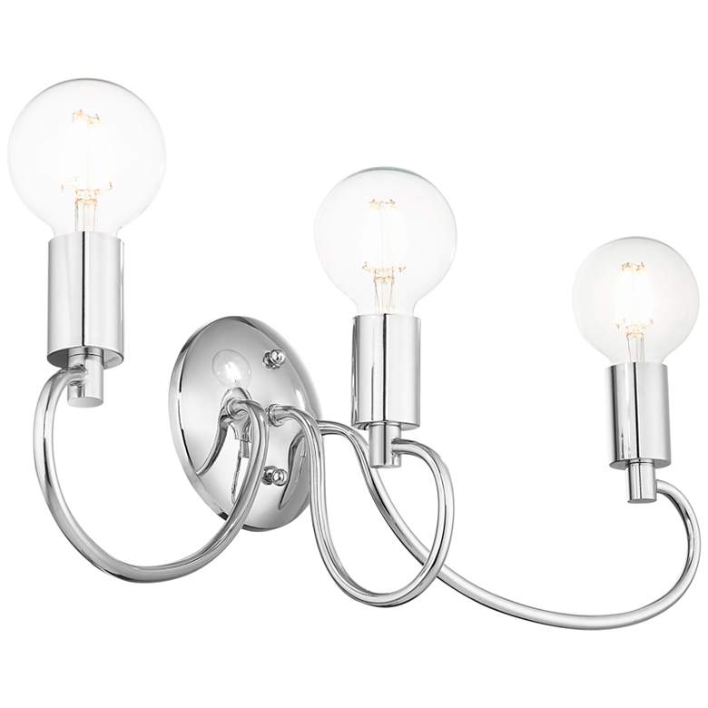 Image 6 Bari 22" Wide Scroll Arm Polished Chrome Bath Vanity Wall Sconce more views