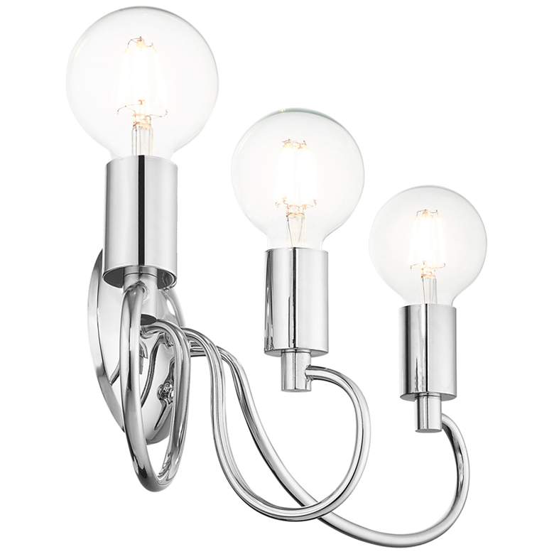 Image 7 Bari 22" Wide Scroll Arm Polished Chrome Bath Vanity Wall Sconce more views