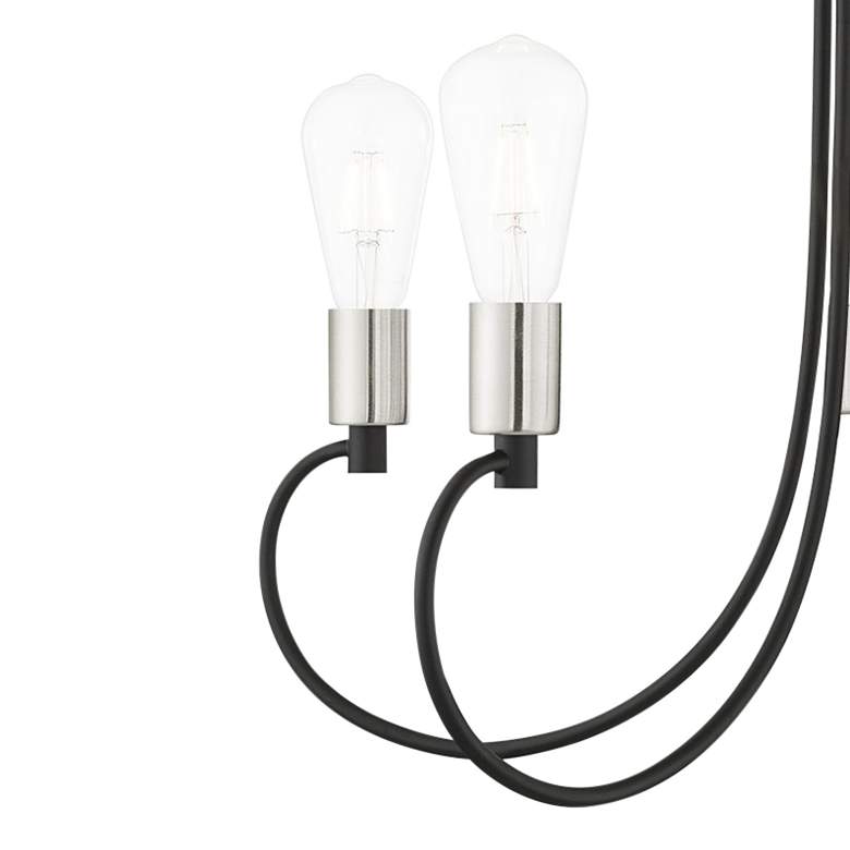 Image 4 Bari 25 1/2"W Black with Brushed Nickel 5-Light Chandelier more views
