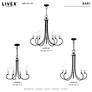 4_Bari 25 1/2"W Black with Brushed Nickel 5-Light Chandelier more views