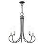 6_Bari 25 1/2"W Black with Brushed Nickel 5-Light Chandelier more views