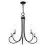 7_Bari 25 1/2"W Black with Brushed Nickel 5-Light Chandelier more views