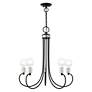 Bari 25 1/2"W Black with Brushed Nickel 5-Light Chandelier in scene