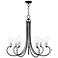 Bari 30" Wide Black with Brushed Nickel 7-Light Chandelier