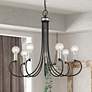 2_Bari 30" Wide Black with Brushed Nickel 7-Light Chandelier