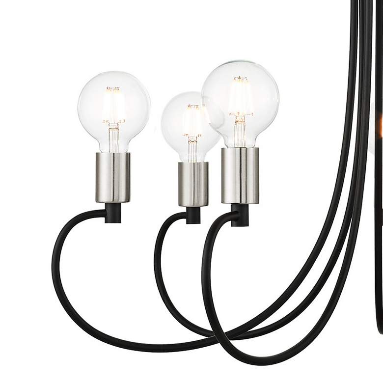 Image 4 Bari 30" Wide Black with Brushed Nickel 7-Light Chandelier more views