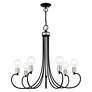 6_Bari 30" Wide Black with Brushed Nickel 7-Light Chandelier more views