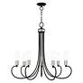 Bari 30" Wide Black with Brushed Nickel 7-Light Chandelier in scene