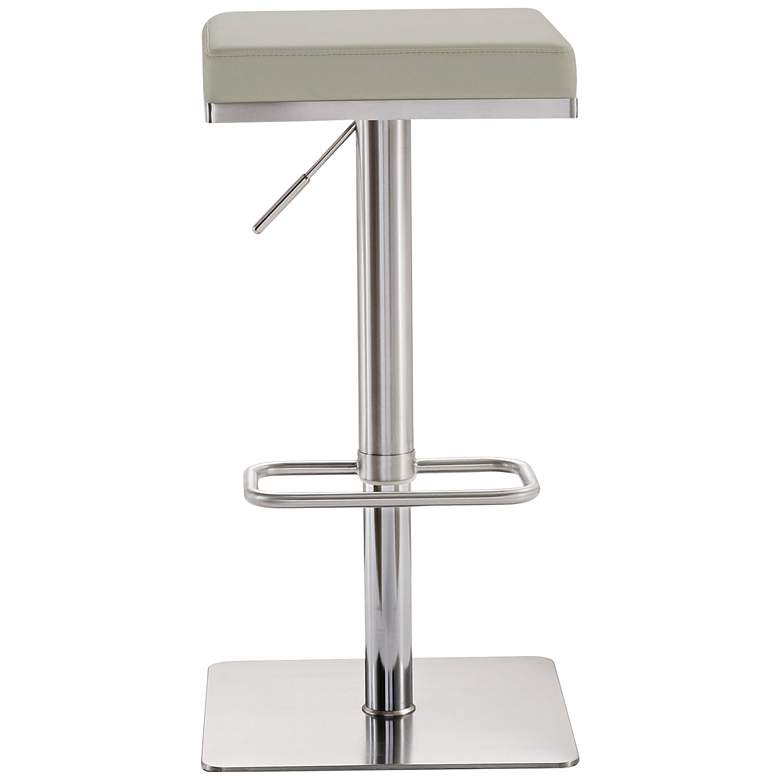 Image 1 Bari 31 1/2" Light Gray and Steel Adjustable Swivel Barstool
