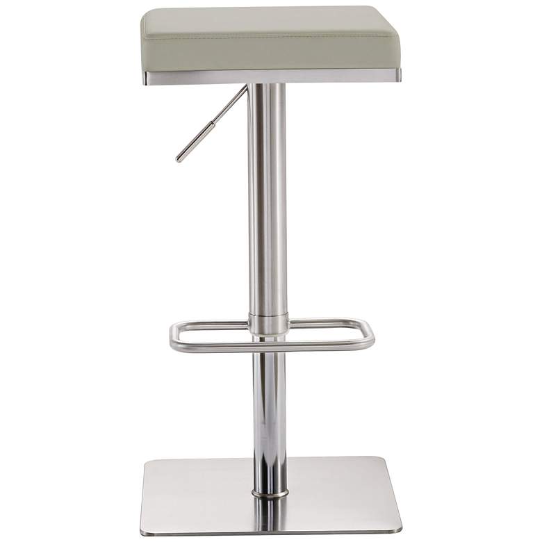 Image 1 Bari 31 1/2 inch Light Gray and Steel Adjustable Swivel Barstool