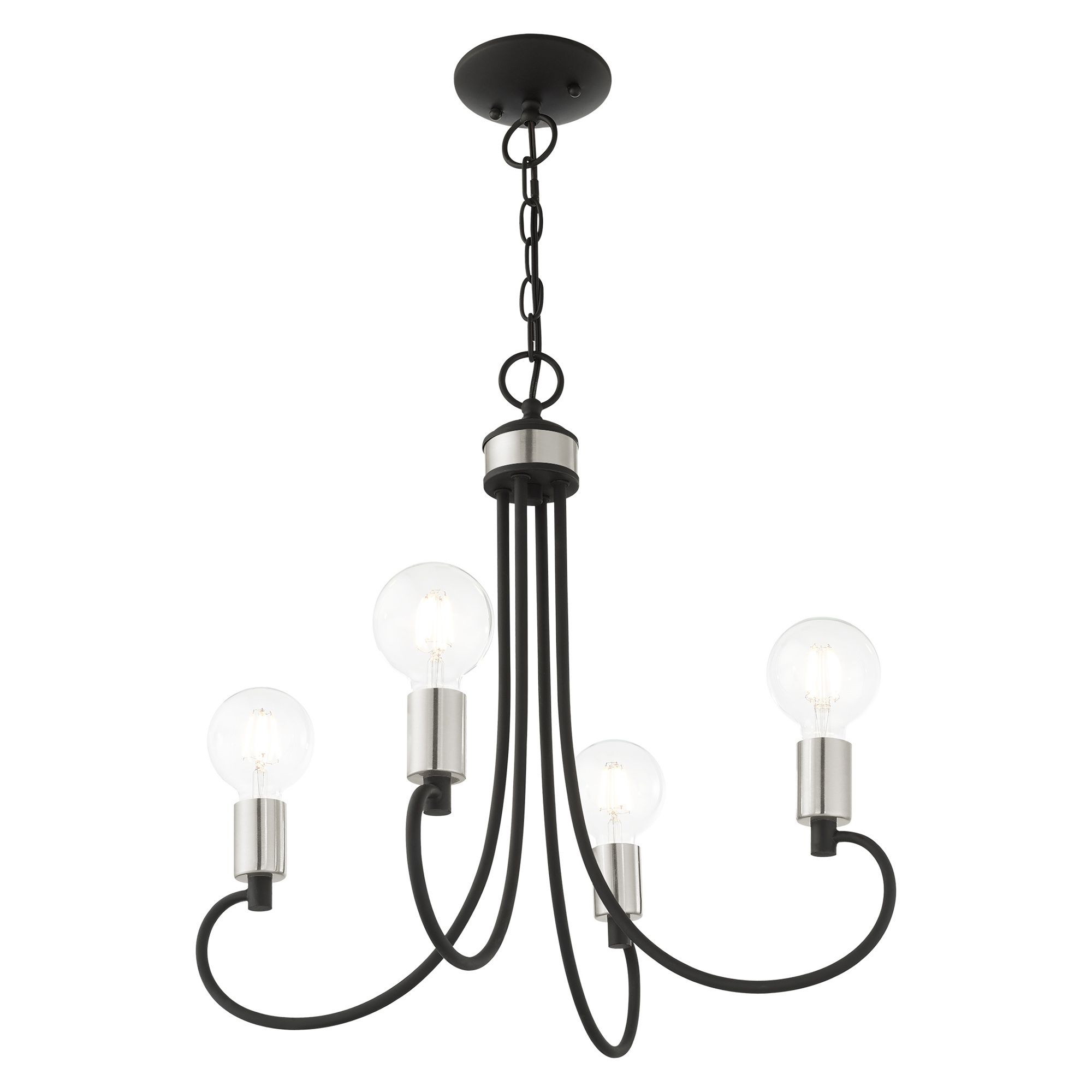 Image 6 Bari 4 Light Black Chandelier more views