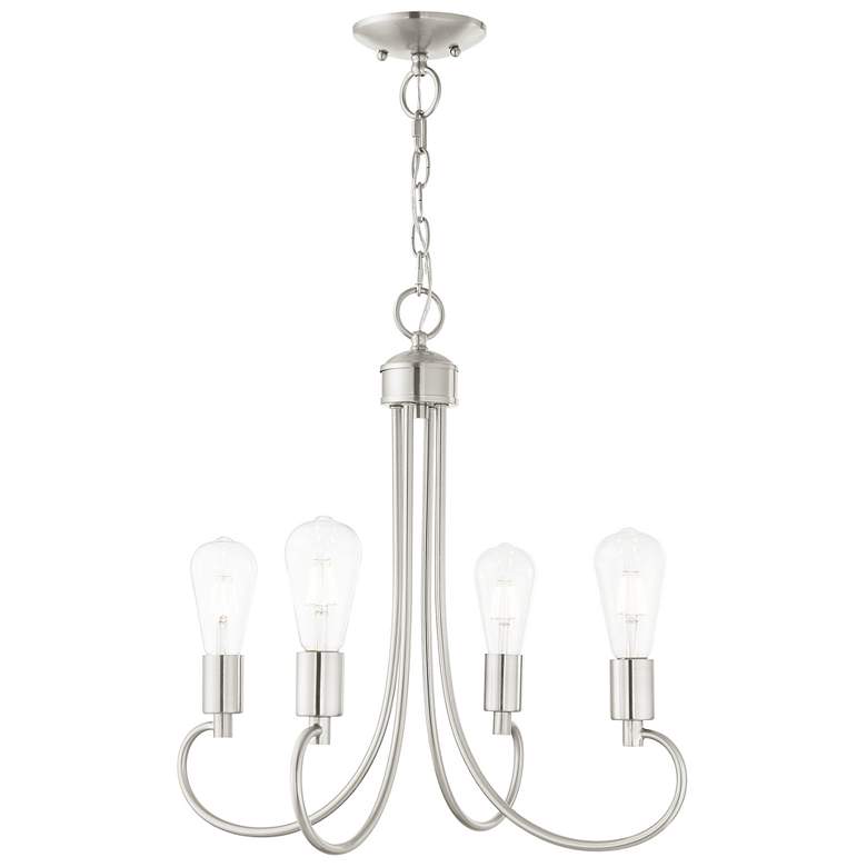 Image 1 Bari 4 Light Brushed Nickel Chandelier