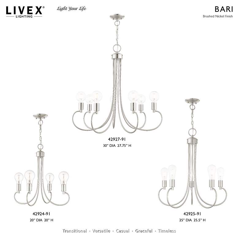 Image 3 Bari 4 Light Brushed Nickel Chandelier more views