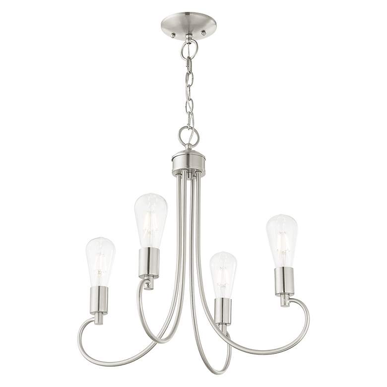 Image 6 Bari 4 Light Brushed Nickel Chandelier more views