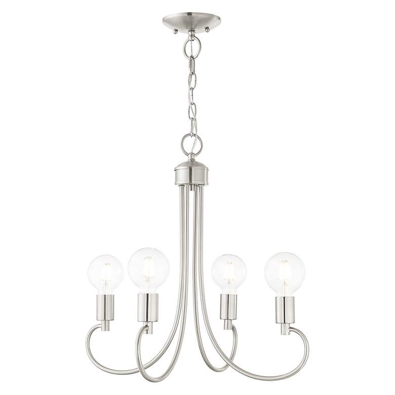 Image 7 Bari 4 Light Brushed Nickel Chandelier more views